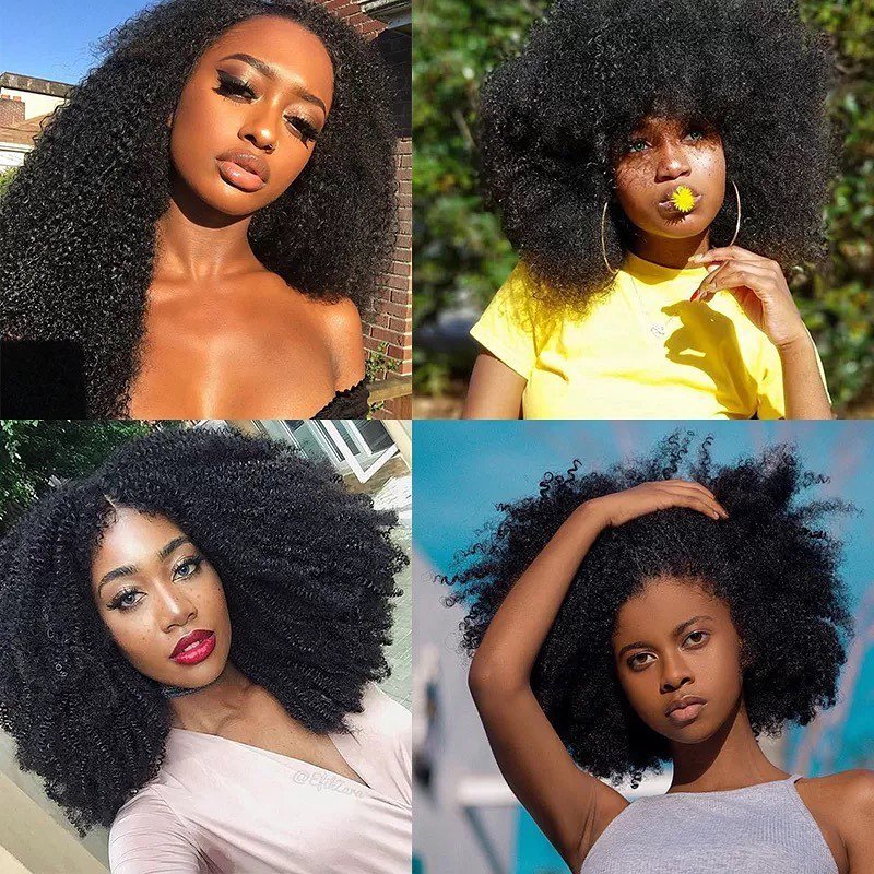 Cheap Brazilian Hair Extensions Cuticle Aligned Hair Lace Frontal Wigs Afro Kinky Curly Human Hair Bundles For Black Women