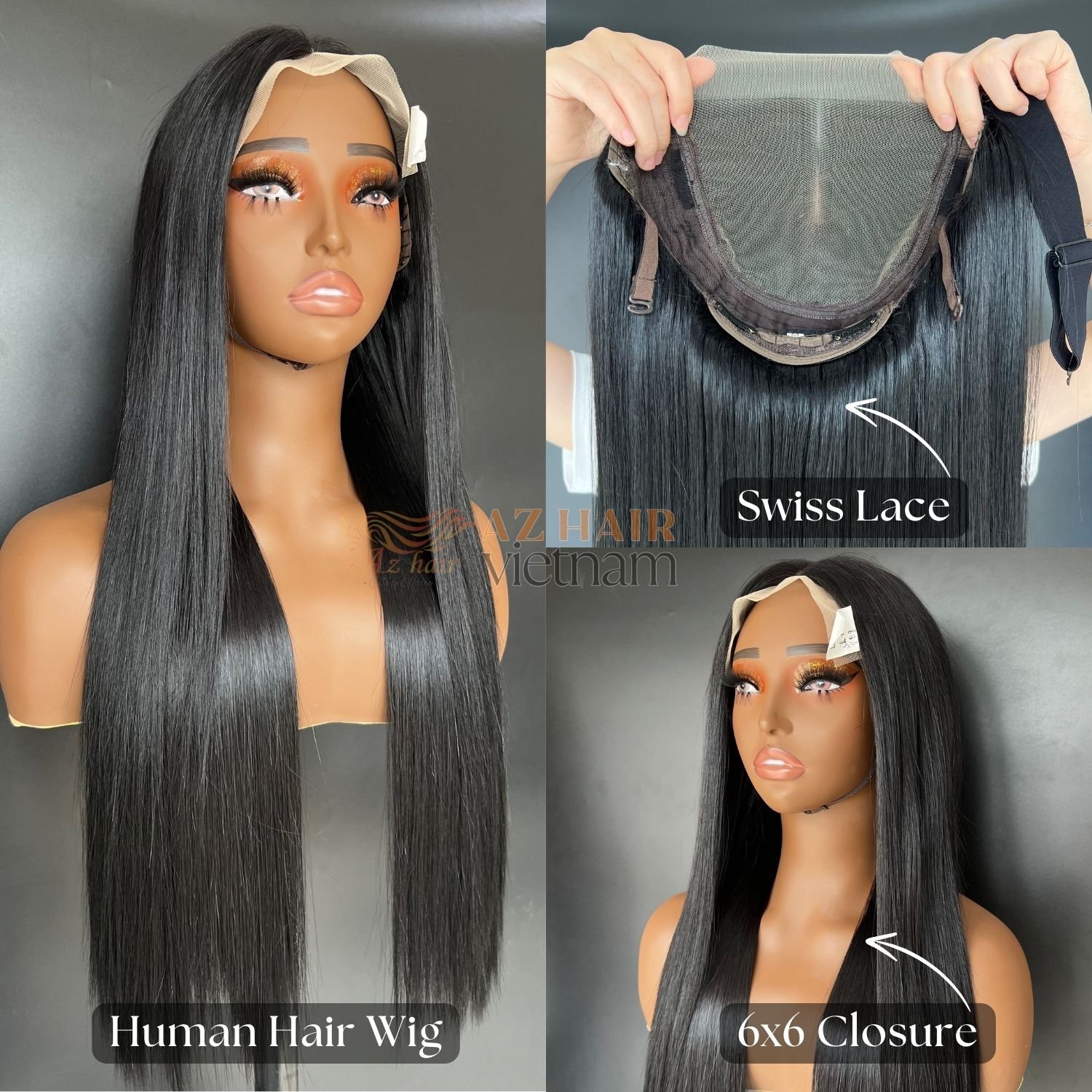 100% Remy Human Hair HD Lace Frontal Wigs With Natural Black Color For Black Woman Can Customized Size