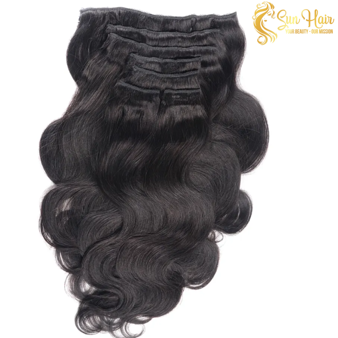 Sun Hair Company Wholesale Double Drawn Body Wavy Clip In 100% Remy Vietnamese Hair Human Hair Extensions