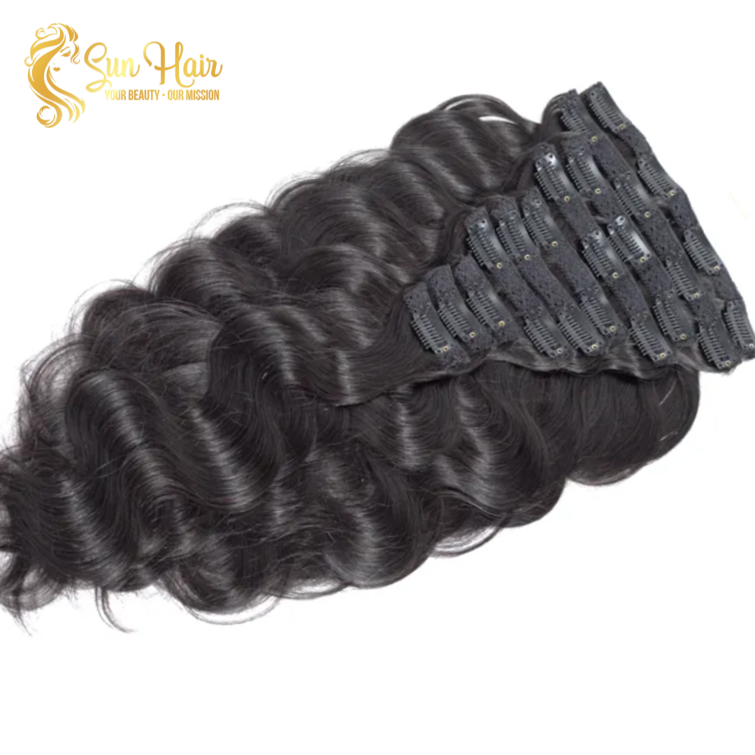 Sun Hair Company Wholesale Double Drawn Body Wavy Clip In 100% Remy Vietnamese Hair Human Hair Extensions