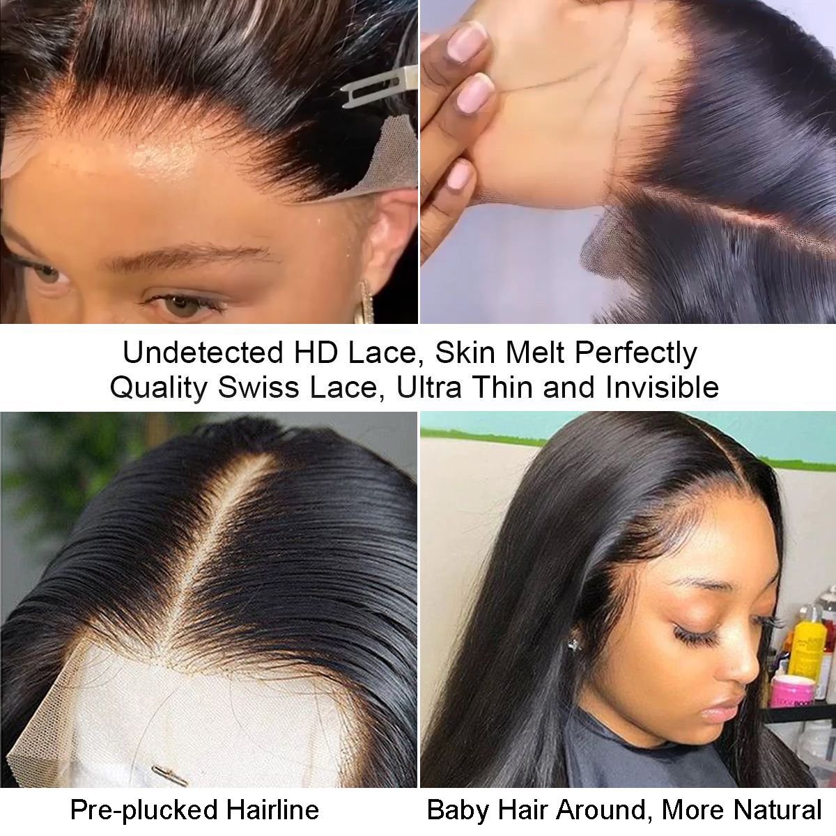 Brazilian Pre Plucked 13x6 Lace Front Wigs Human Hair Wigs for Black Women Body Wave 360 Full HD Transparent Wigs