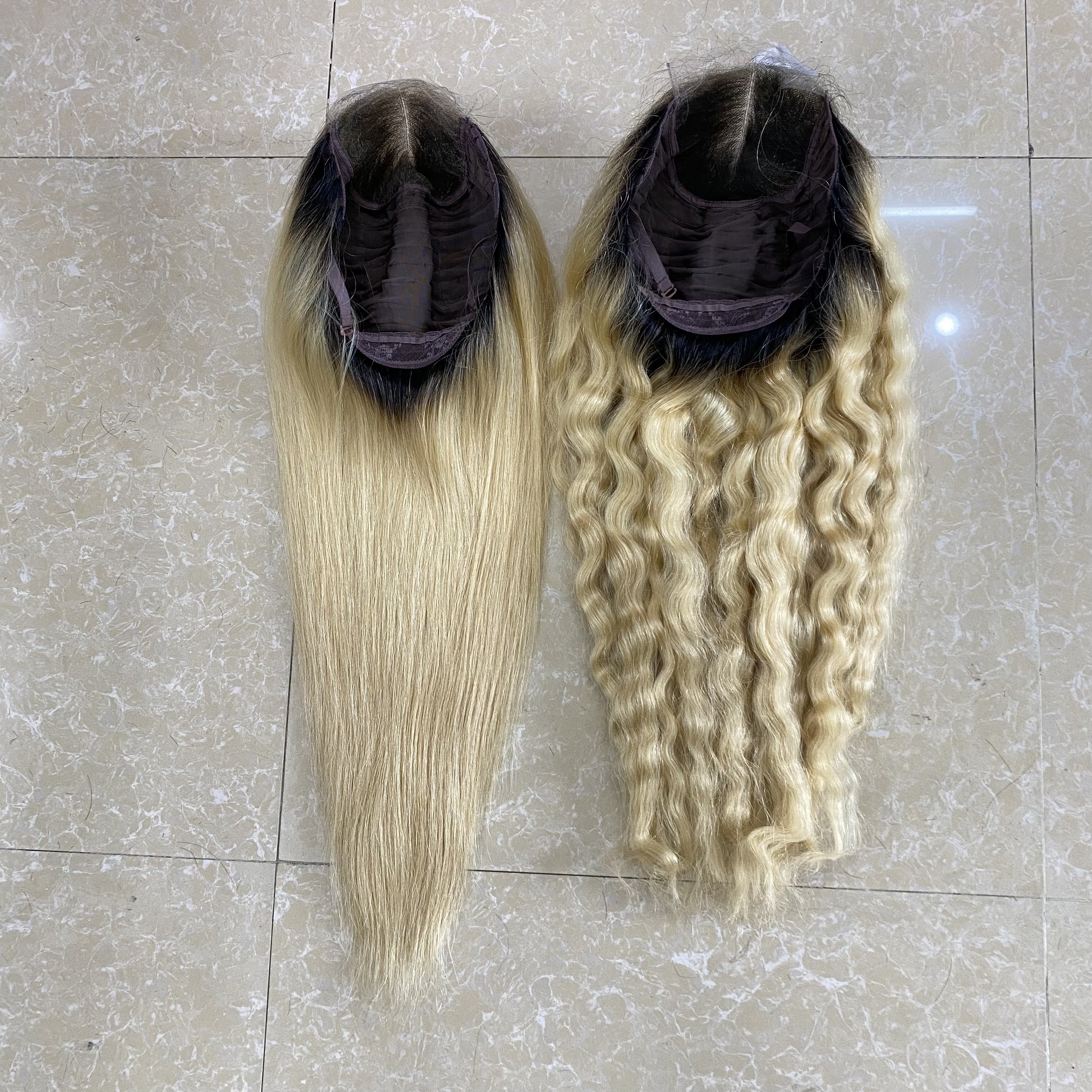 Wigs 18'' Closure 5x5 HD Lace Single Donor Human Hair Cuticle Aligned Hair Blonde/Ombre Colored For Human Hair Wig