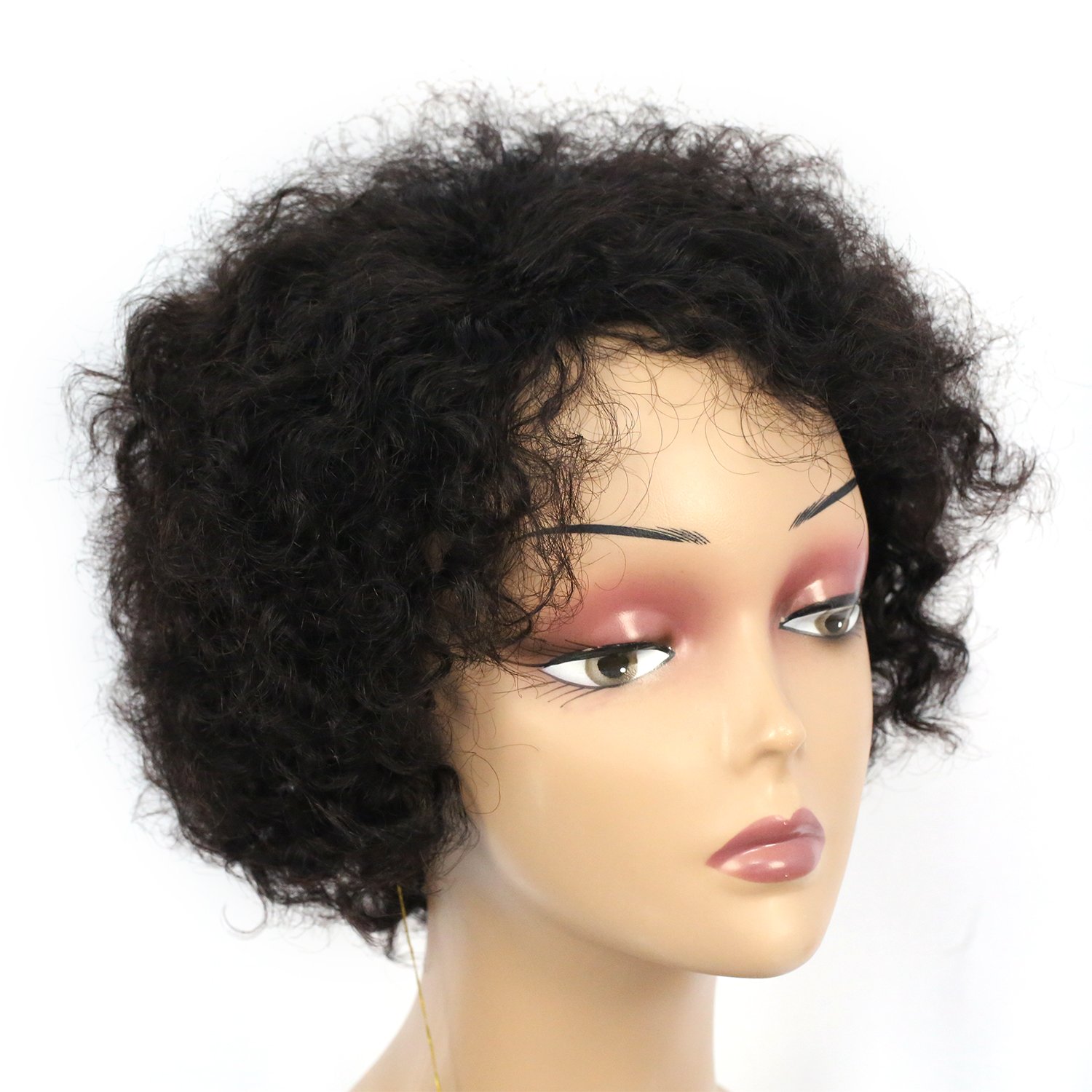 Tianrunhair 6 inch Human Hair Curly Bob Short Human Hair Wigs Bleached Knots 13X4 Lace Front Wig With Baby Hair