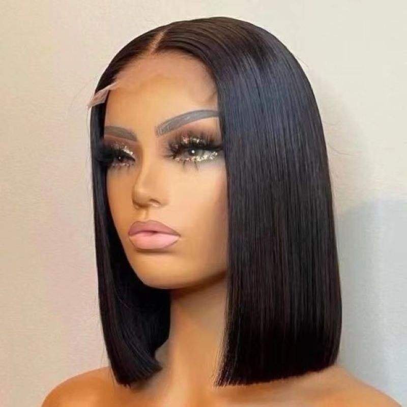 Wholesale Double Drawn Short Bob Human Hair Wigs Human Hair Lace Front Vietnamese Virgin Wigs for Black Women