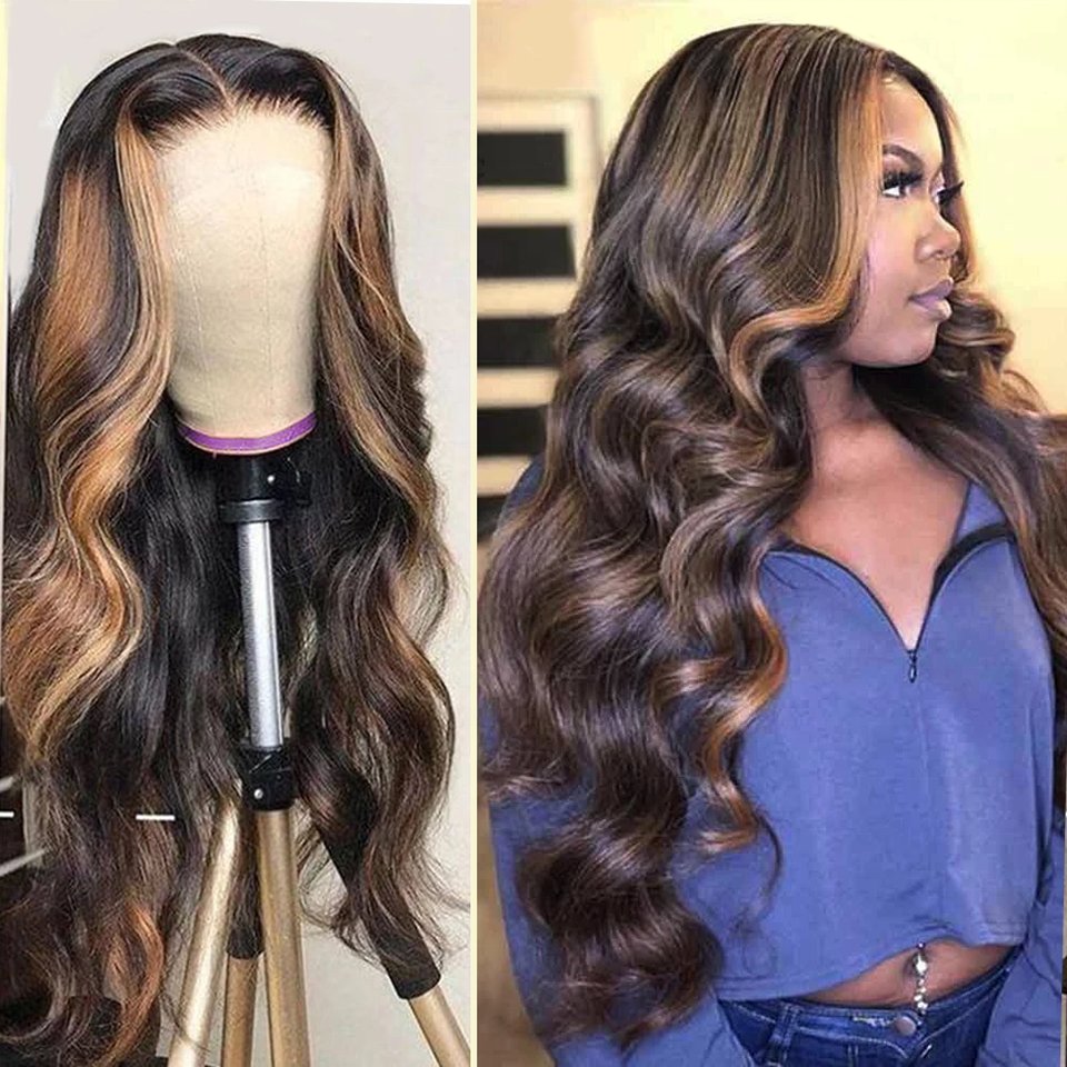 Wholesale180% Density 13x4 Highlight Blonde Remy HD Lace Front Wigs with Baby Hair Raw Brazilian Virgin Hair Human Hair Wig