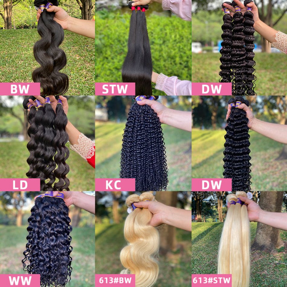 Cheap Wholesale 40 Inch Free Sample Raw Cuticle Aligned Brazilian Extension Deep Wave 613 Virgin Blonde Human Hair Bundles