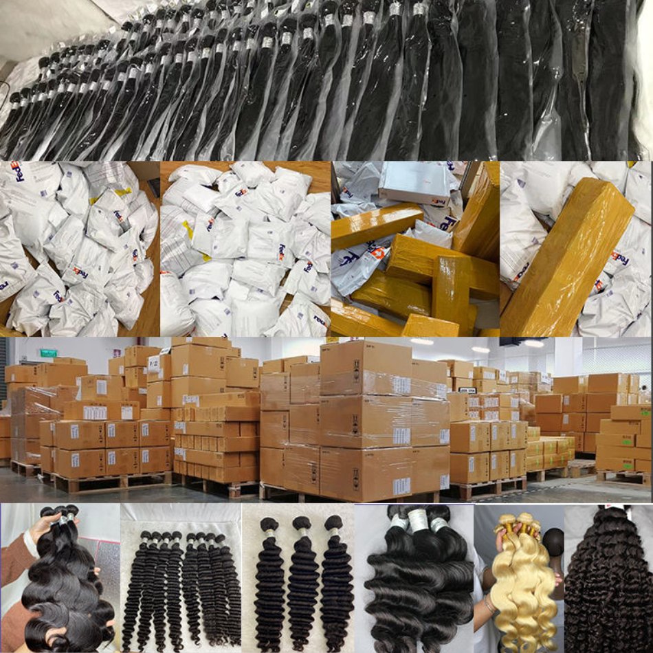 Cheap Wholesale 40 Inch Free Sample Raw Cuticle Aligned Brazilian Extension Deep Wave 613 Virgin Blonde Human Hair Bundles