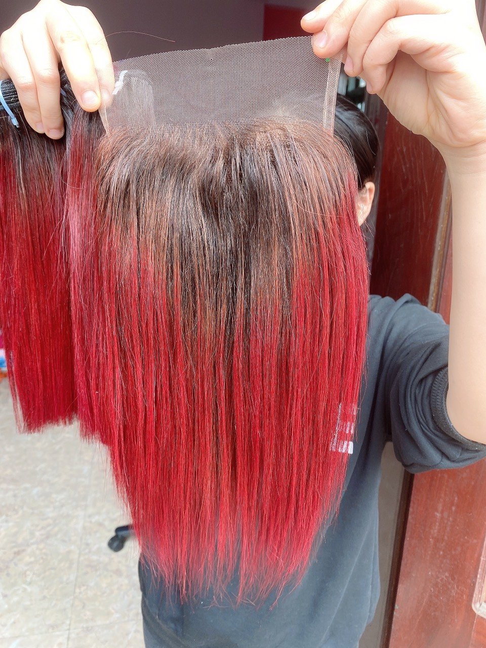 99J Burgundy Red Color Lace Closure Wig Short Straight Bob Lace Front Human Hair Wigs For Wholesale