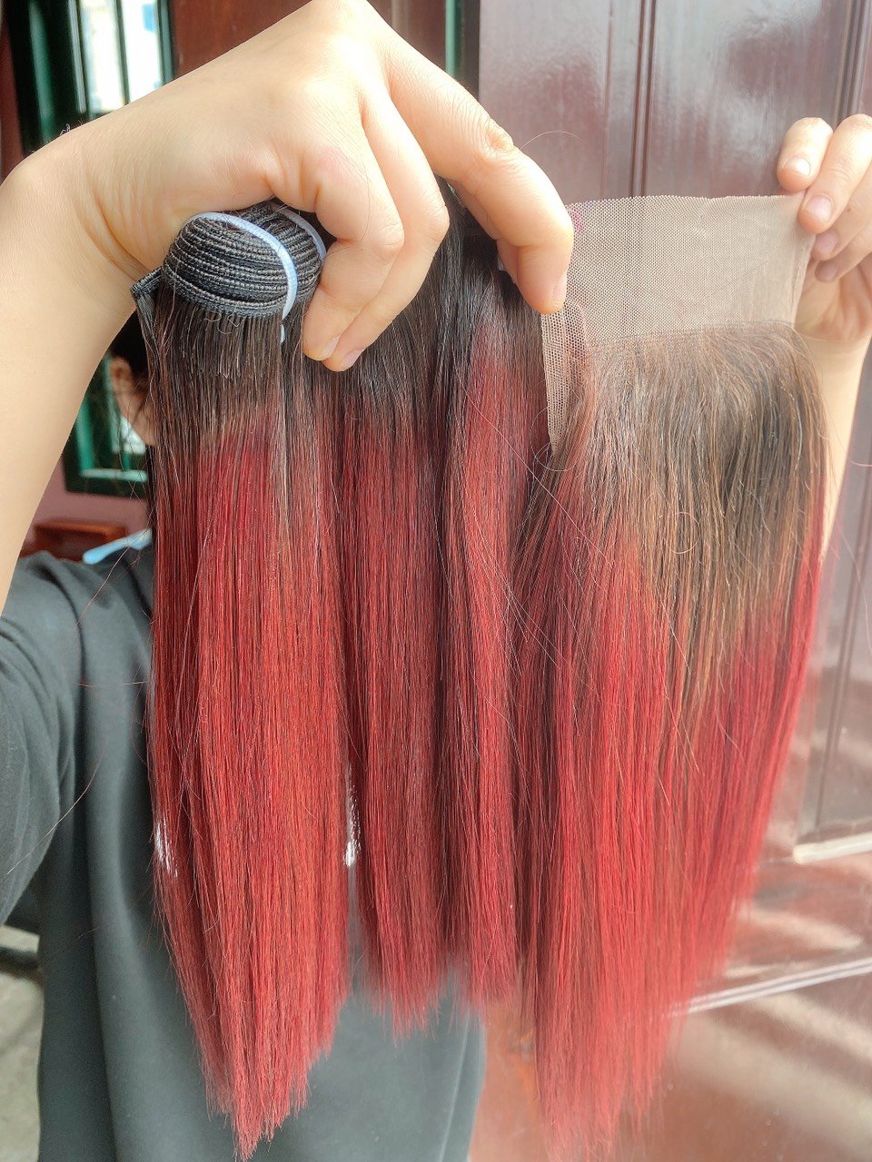 99J Burgundy Red Color Lace Closure Wig Short Straight Bob Lace Front Human Hair Wigs For Wholesale