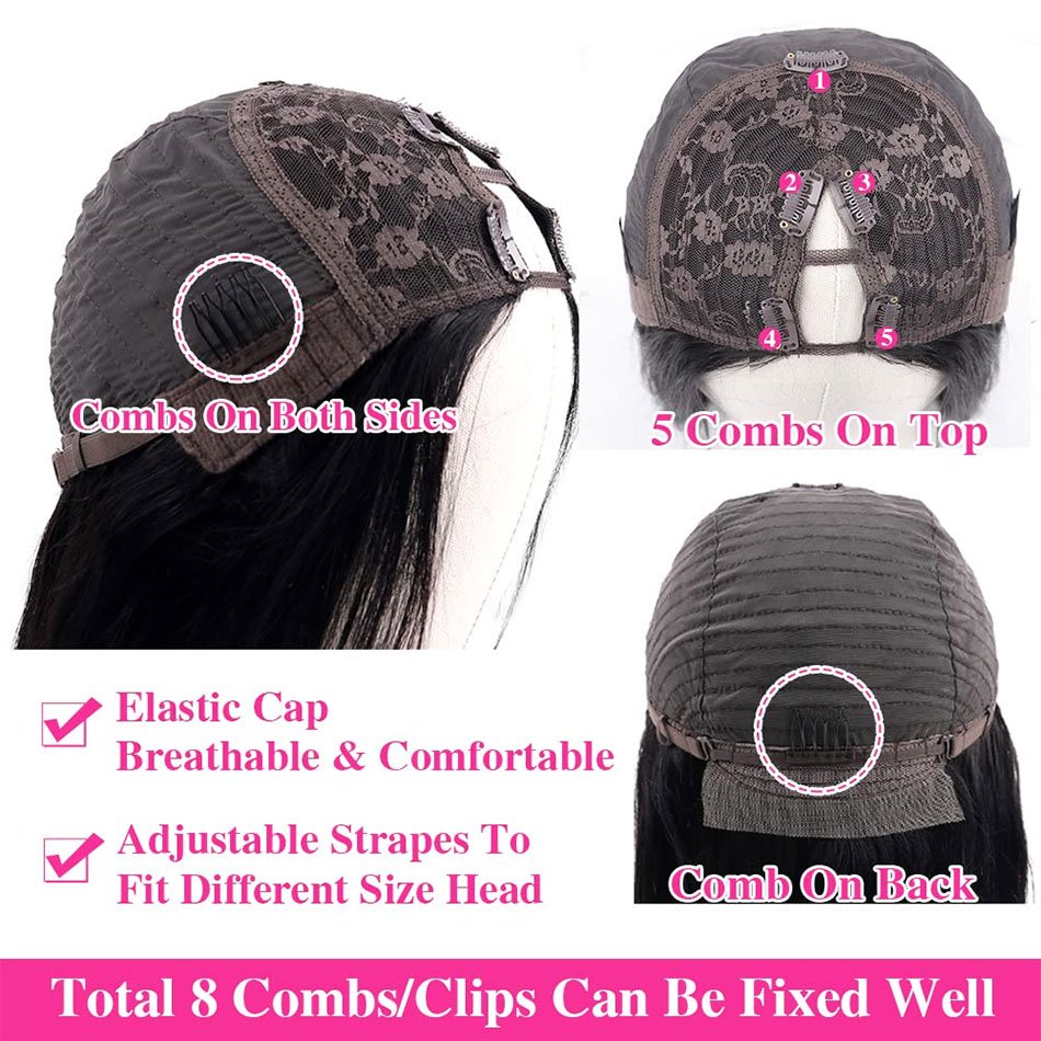 V Part Kinky Curly Human Hair Wigs Non Lace Virgin Hair Wigs Natural Black Color Curly Human Hair Wigs For Sale