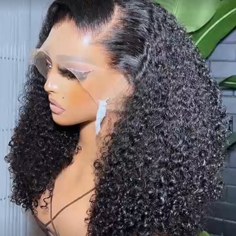 300% Density 100% Cuticle Aligned Raw Human Hair 6x6 Lace Closure Wigs 15A Grade Super Double Drawn Pixie Curly Human Hair Wigs