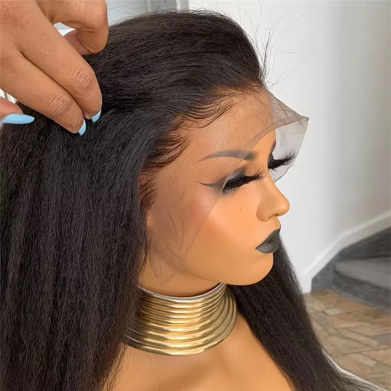 40inch Wig Human Hair Wig Cheveux Vietnamien Double Drawn Full Lace Kinky Straight Human Hair Wig
