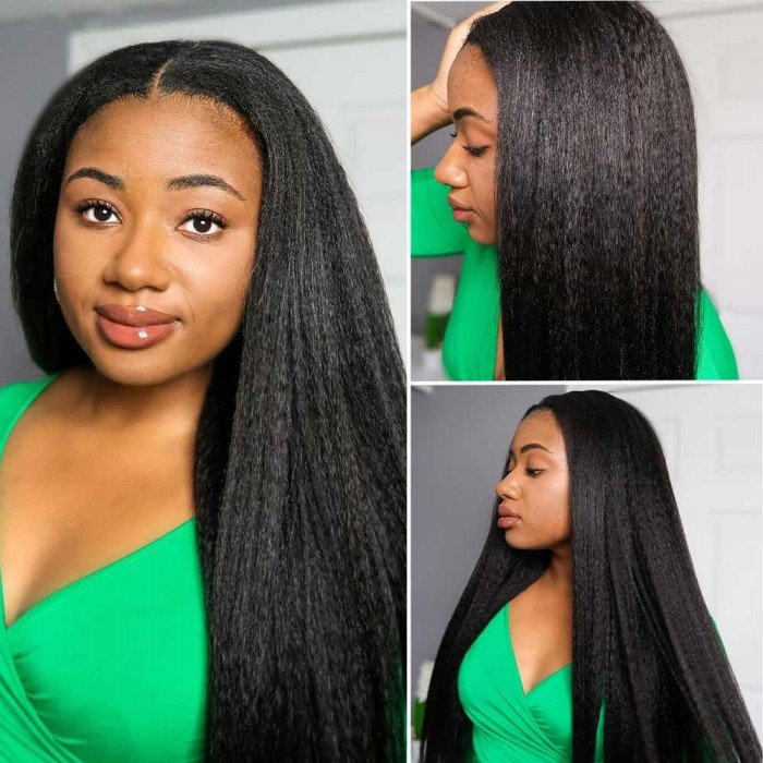 40inch Wig Human Hair Wig Cheveux Vietnamien Double Drawn Full Lace Kinky Straight Human Hair Wig