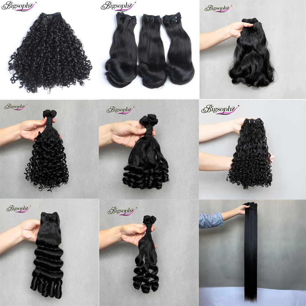 Factory Wholesale Cuticle Aligned Hair Super Funmi Hair Double Drawn Egg Curl 100% Human Hair Natural Black 8''-20''