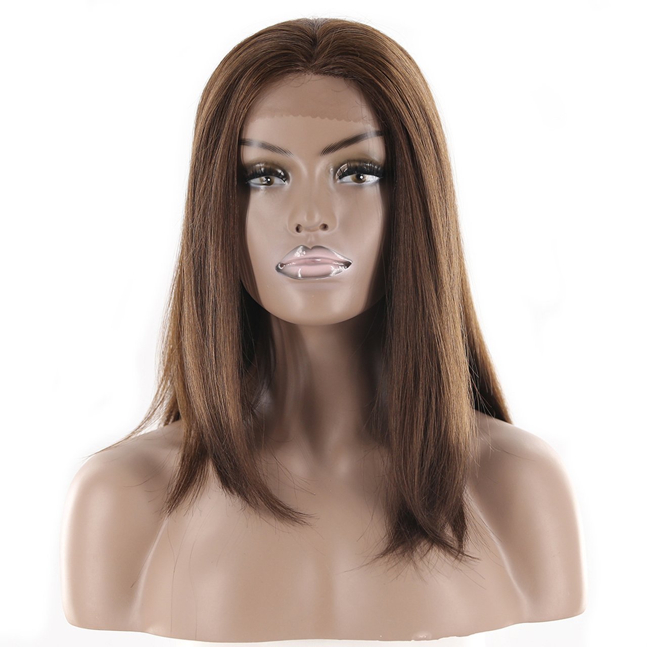 Wholesales Prices Unprocessed Raw Virgin 100% Premium Natural Brown Lace Front Human Hair Wig For Women