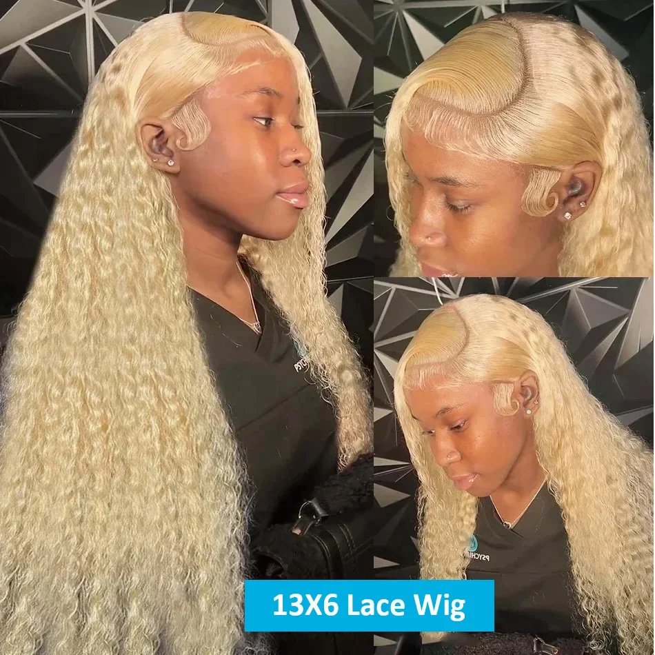 180% 200% Density Raw Virgin Indian Hair 13X6 Lace Front Wigs Human Hair 613 Blonde Deep Wave HD Transparent Lace Frontal Wigs