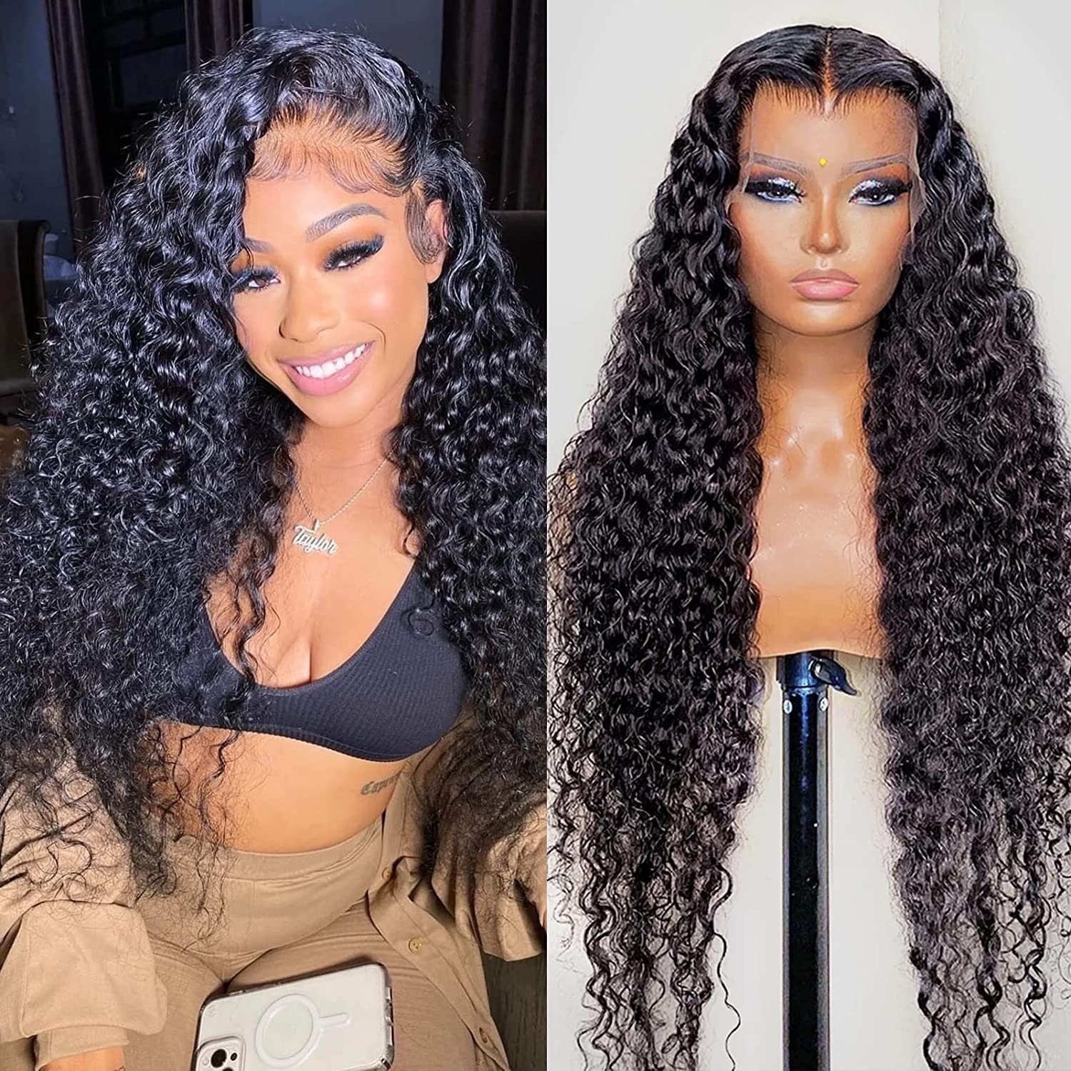 150 180 Density 4x4 HD Full Lace Human Hair Wig for Black Women Wholesale Brazilian Virgin Hair HD Lace Front Wig with Baby Hair