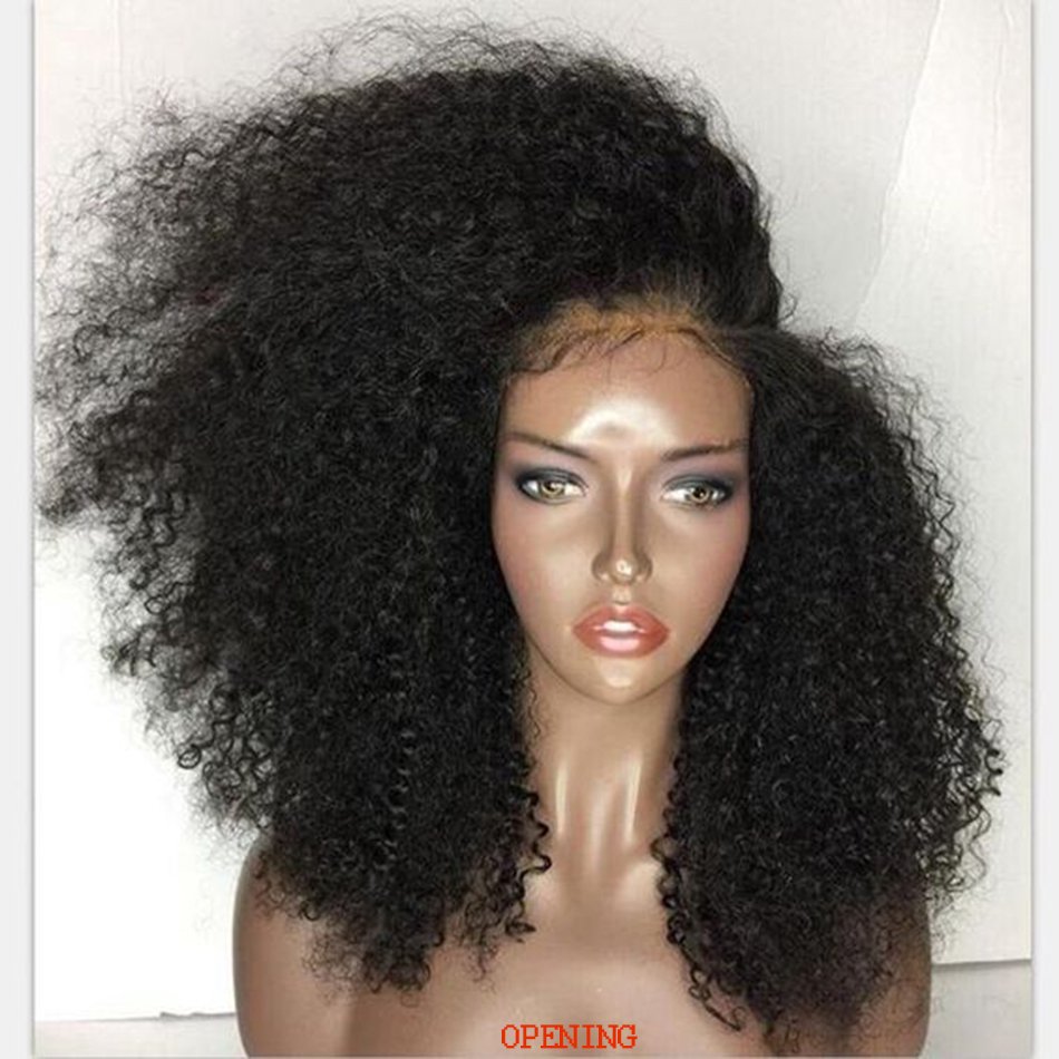 Lace Front Wigs Women Curly Lace Closure Wig Virgin Human Hair Wholesale Afro Kinky Curly Brazilian 250 Density for Black