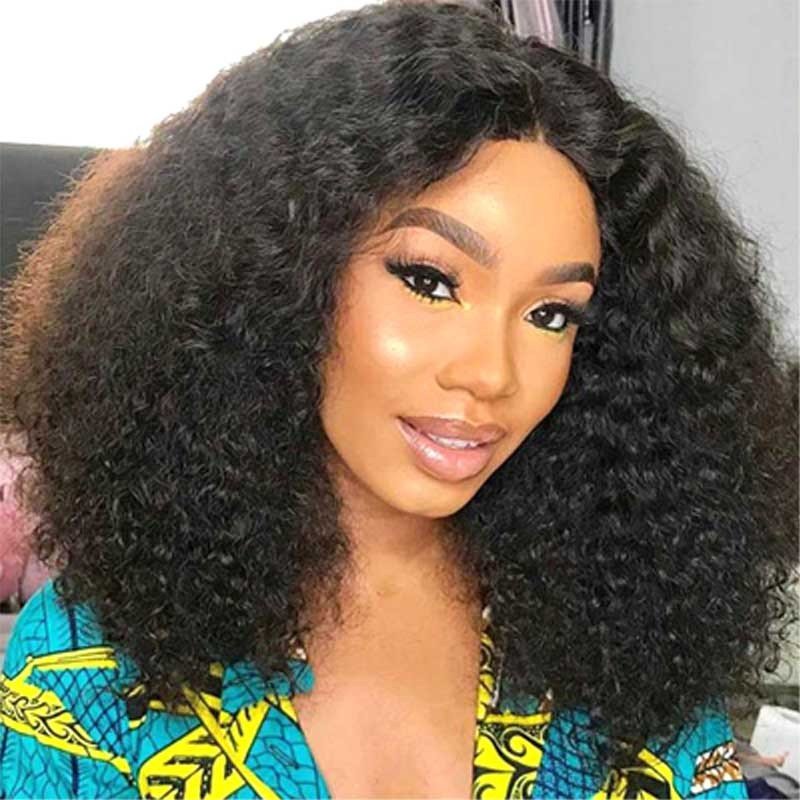 Lace Front Wigs Women Curly Lace Closure Wig Virgin Human Hair Wholesale Afro Kinky Curly Brazilian 250 Density for Black