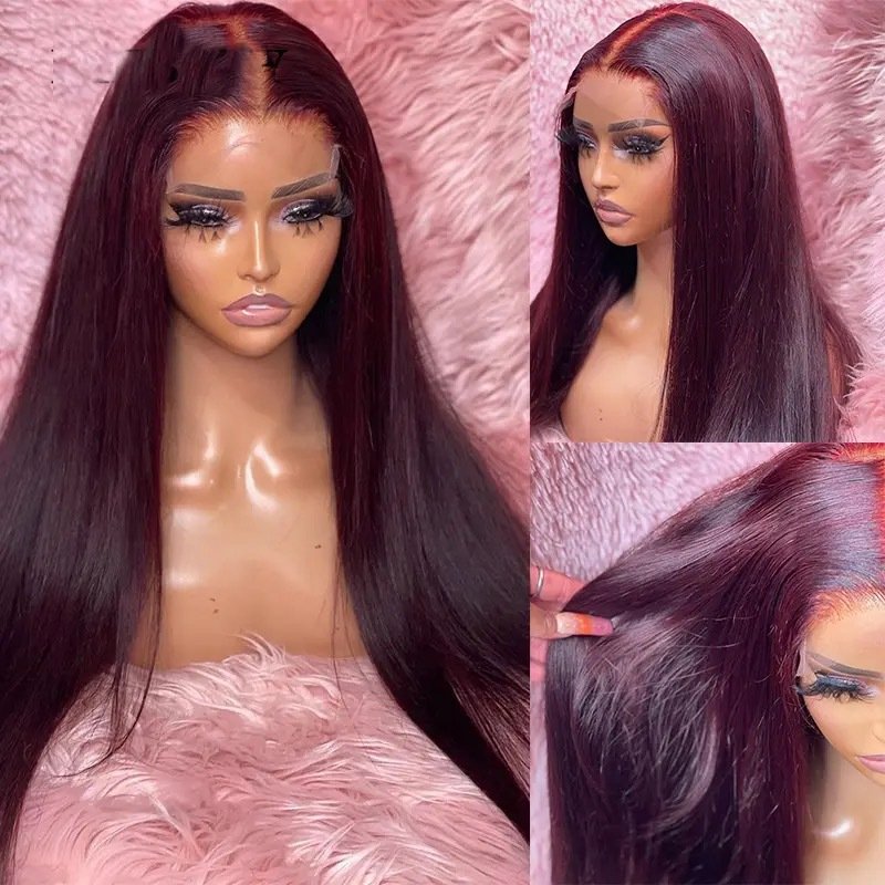 Front Lace Wig Human Hair African Hot Selling Women's Long Straight Lace Wig Multiple Colors in Stock