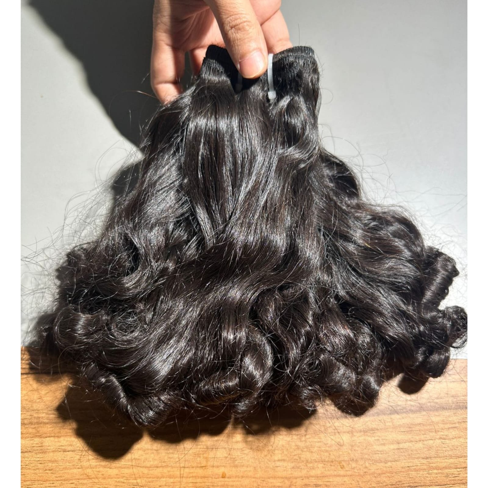 Wholesale Top Quality 100% Natural Human Hair Double Drawn Baby bouncy curly from Indian temple best wholesale factory price