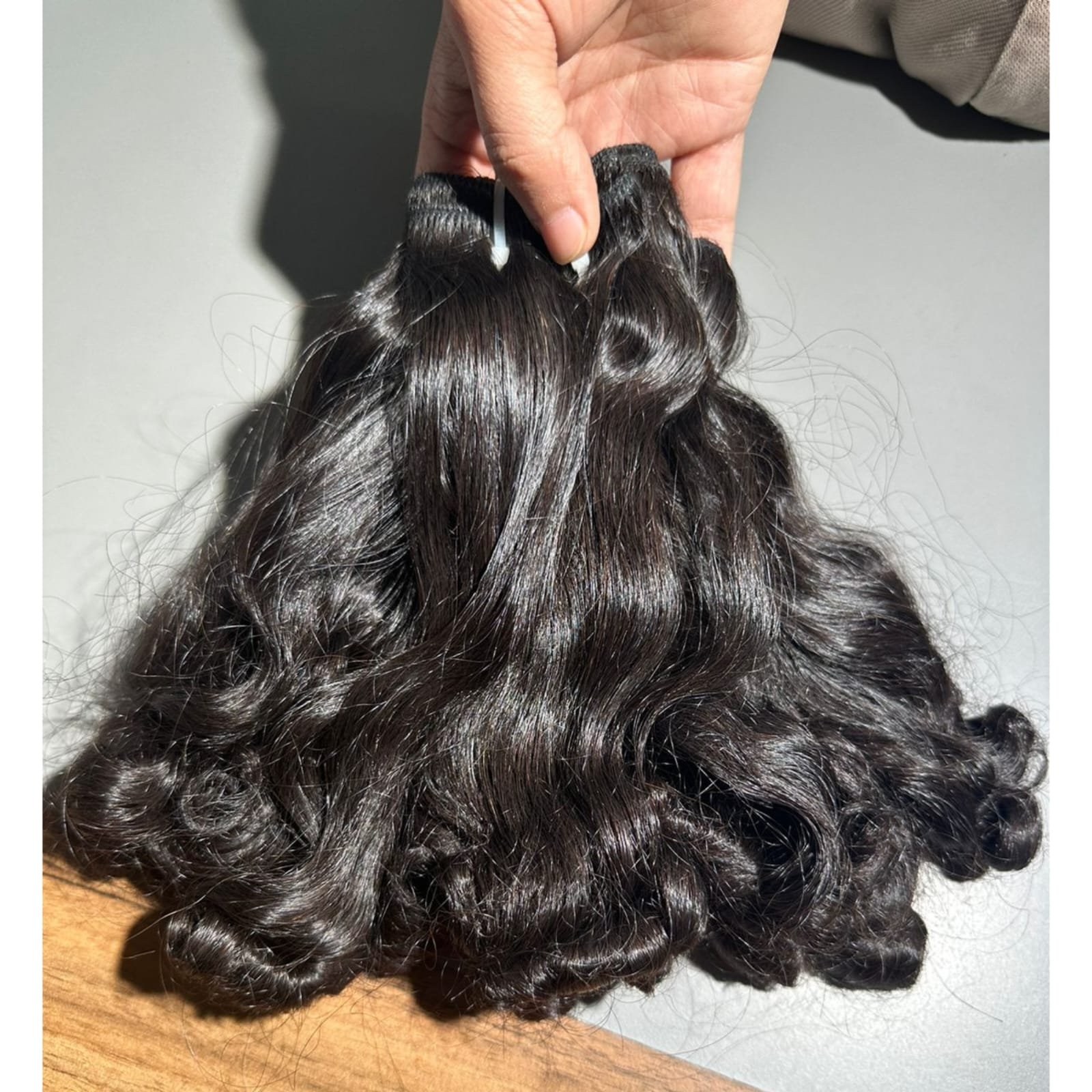 Wholesale Top Quality 100% Natural Human Hair Double Drawn Baby bouncy curly from Indian temple best wholesale factory price