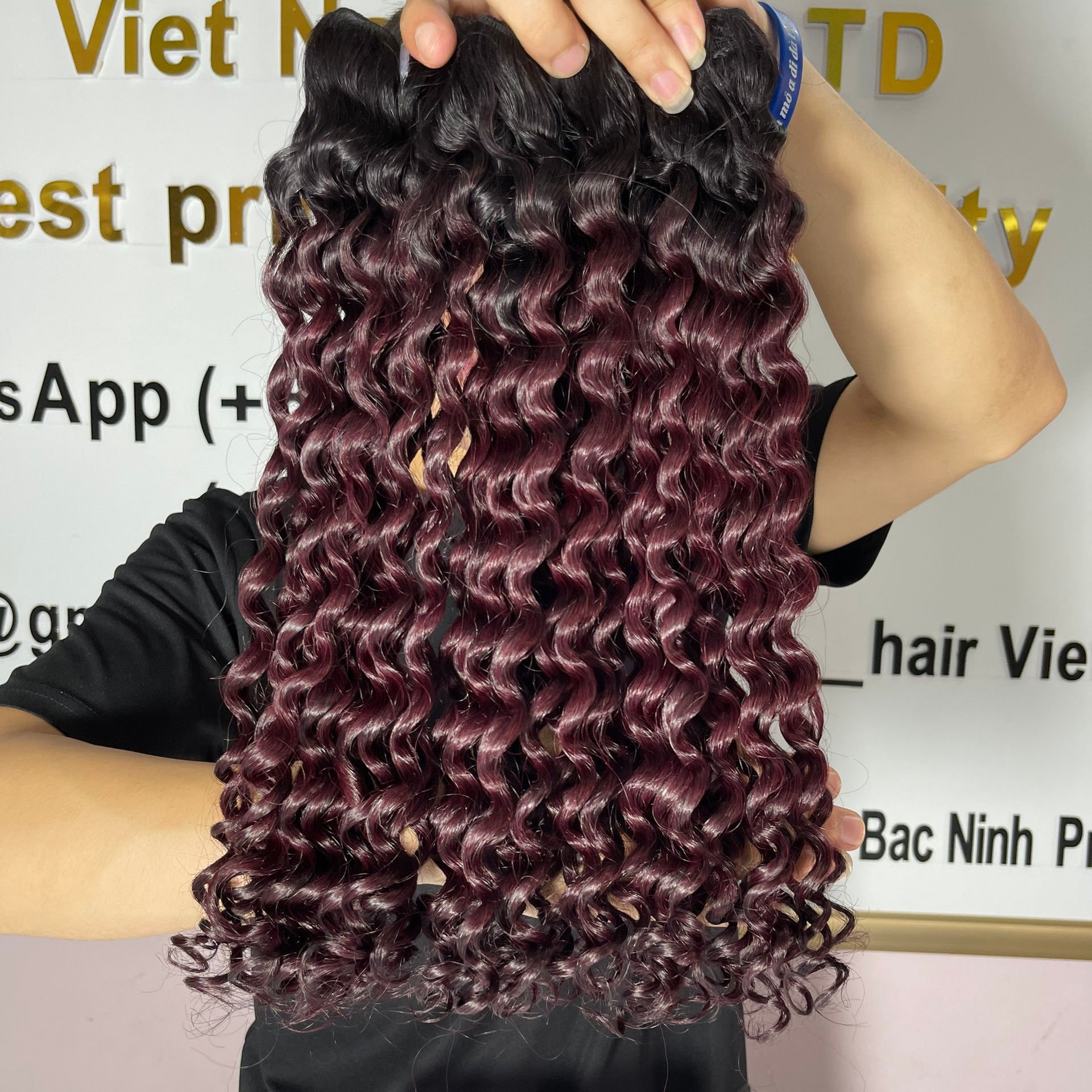Vietnam Supplier Top Quality Raw Virgin Fumi Human Hair Wig Ombre Pink Color Hair Super Double drawn, full lace human hair wig