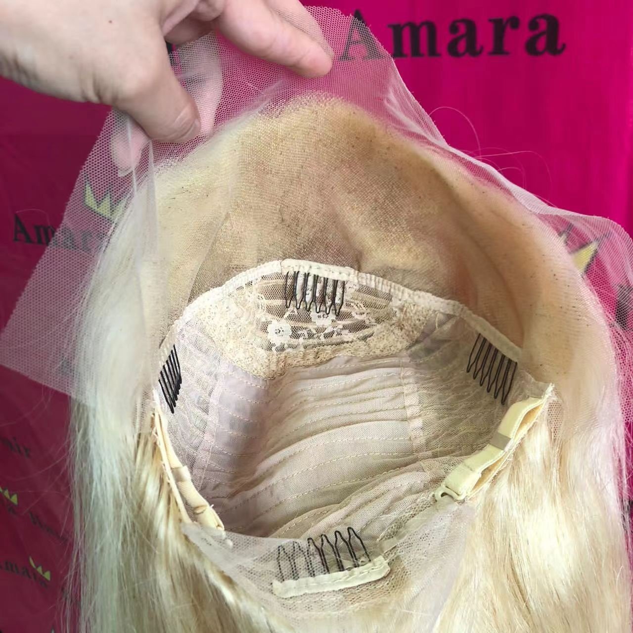 Amara hot selling gold /613 color pixie /bob 13/4x4 lace frontal human hair wig fast delivery in stock 8/10/12 inch bob wigs