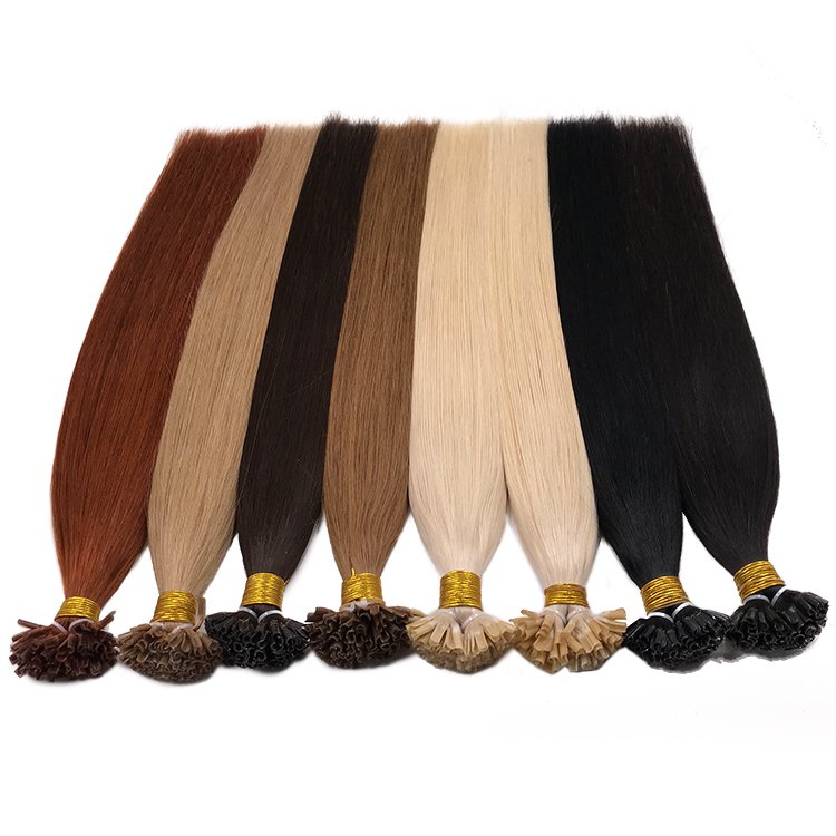 100% Remy Human Keratin Bonded Human Hair Extensions Raw U Tip Hair