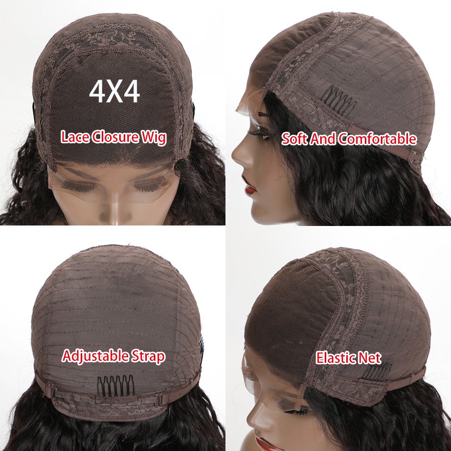 Virgin Cuticle Aligned Virgin Hair 4*4 Closure Jerry Curly Short Bob Wigs Wholesale Brazilian Human Hair Lace Closure Wigs