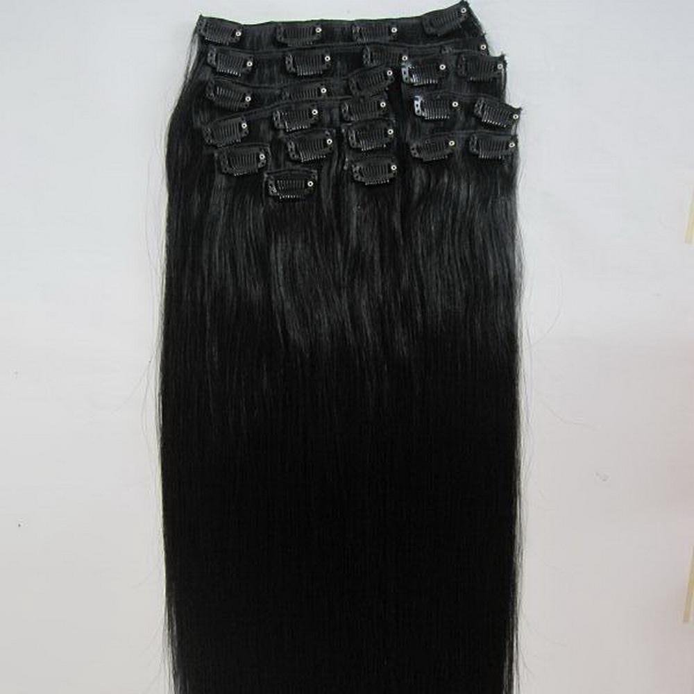 Cheap price 100% Raw Clip ins Human Hair Extensions Yaki Straight 13a Remy Hair Indian Hair Silky Straight Wave genius weft