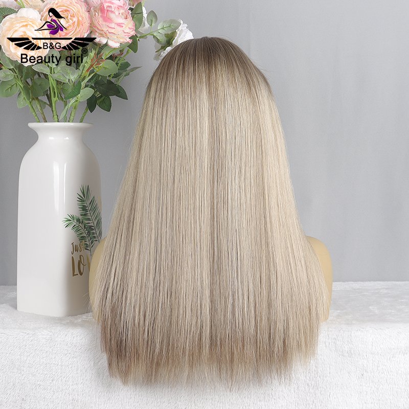 Flat Top Unprocessed Virgin Human Hair Lace Front Jewish Kosher Medical Wigs Balayage Highlights Lace Top Jewish Wigs