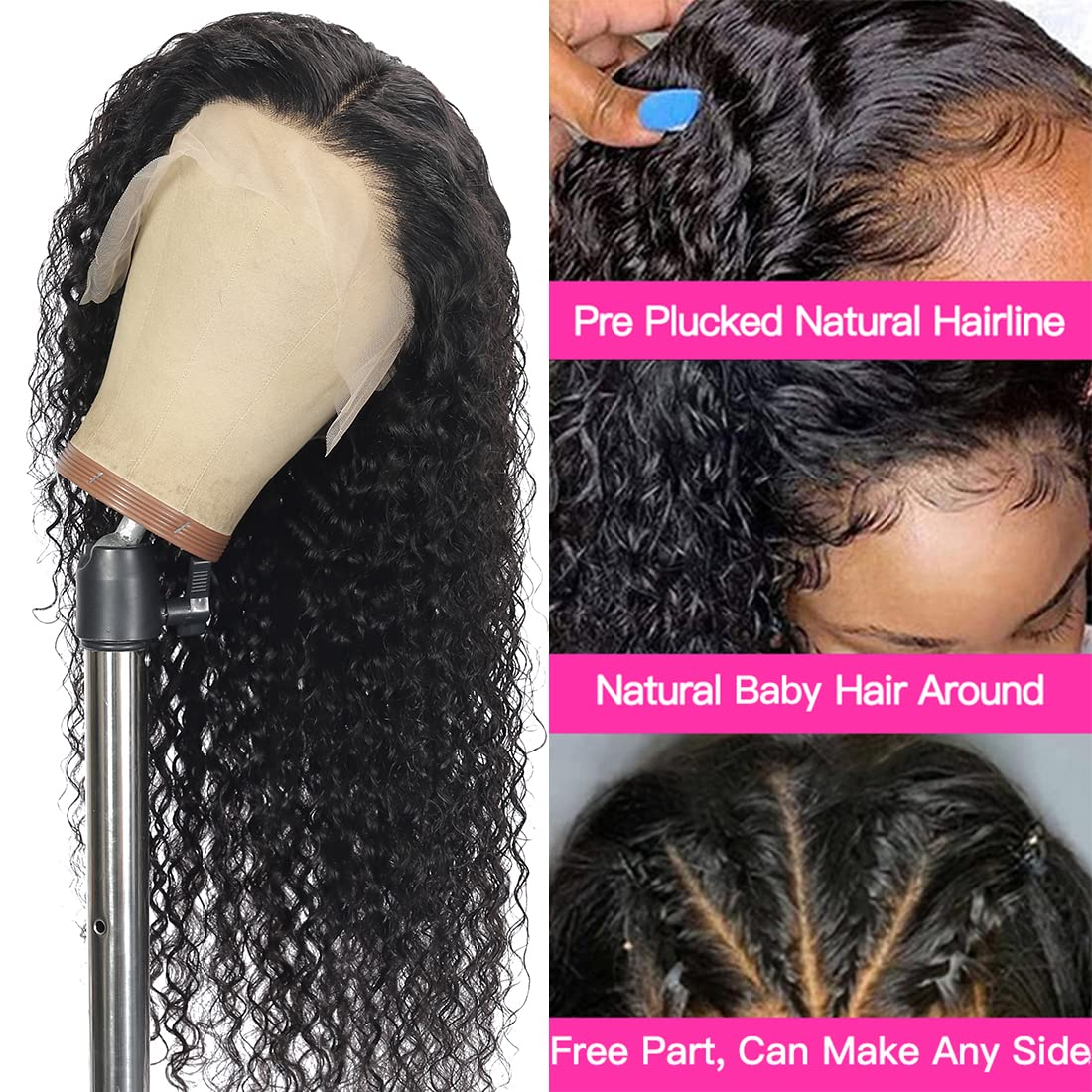 13x4 13x6 HD Lace Frontal Jerry Curly Human Hair Wigs For Black Women Factory Wholesale Cheap Natural Hairline Bleached knot Wig