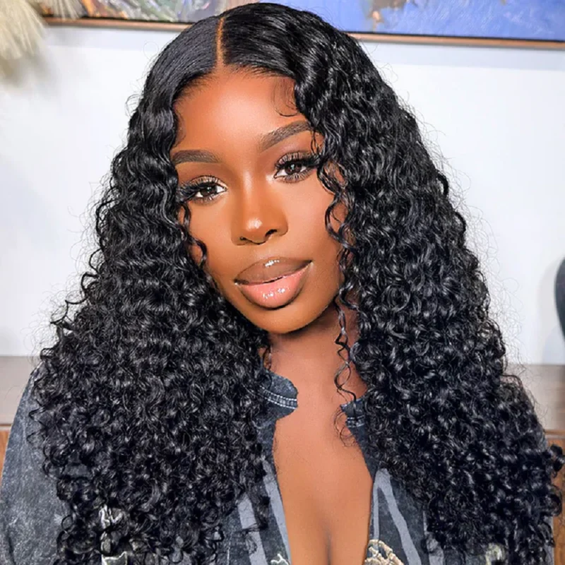 13x4 13x6 HD Lace Frontal Jerry Curly Human Hair Wigs For Black Women Factory Wholesale Cheap Natural Hairline Bleached knot Wig