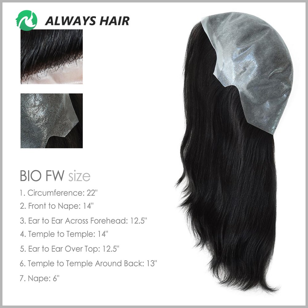 14" Hand Tied Straight Human Hair Wig Highlight in Dark Colors Long Length with 130% Density Average Cap Size Thin Skin Full Wig