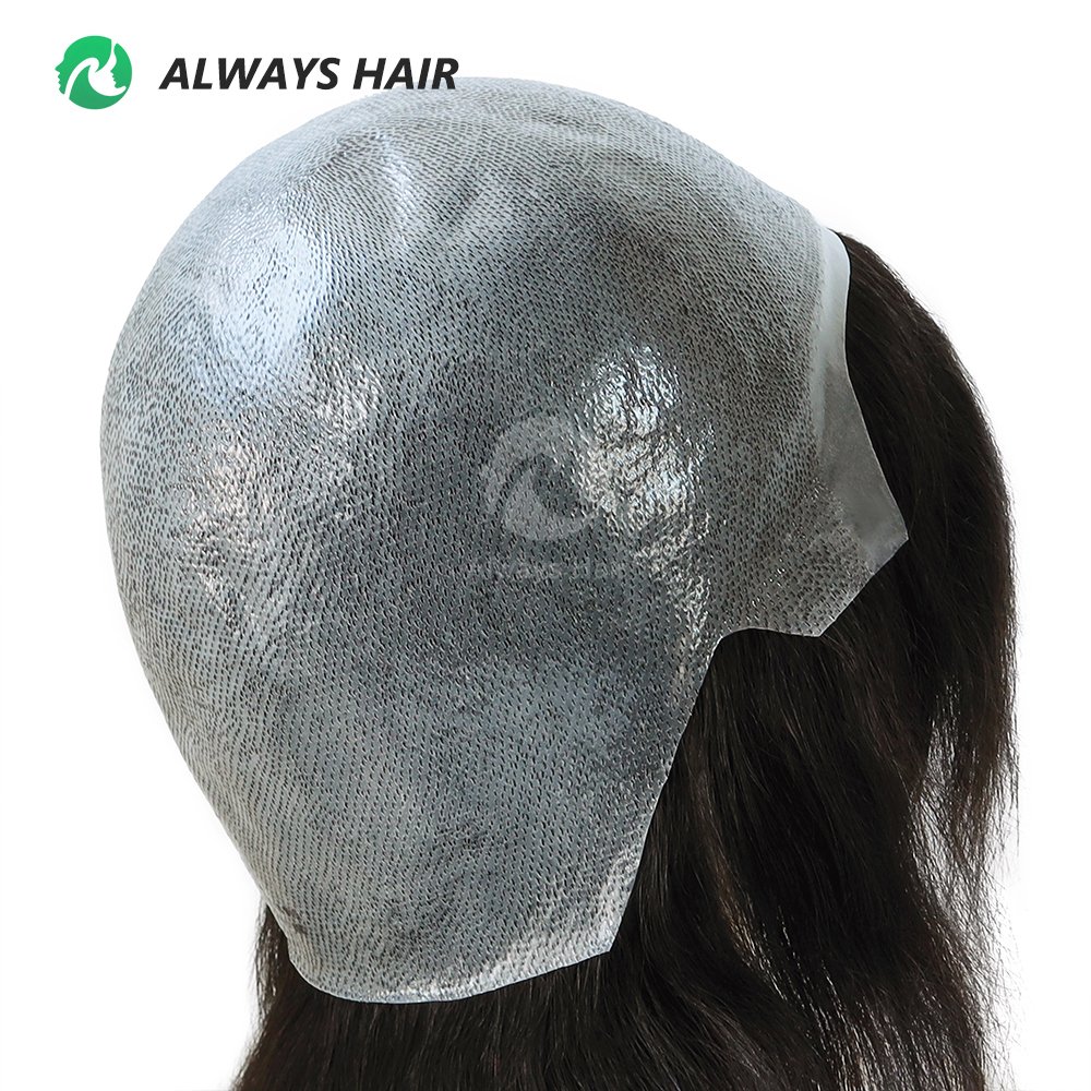 14" Hand Tied Straight Human Hair Wig Highlight in Dark Colors Long Length with 130% Density Average Cap Size Thin Skin Full Wig