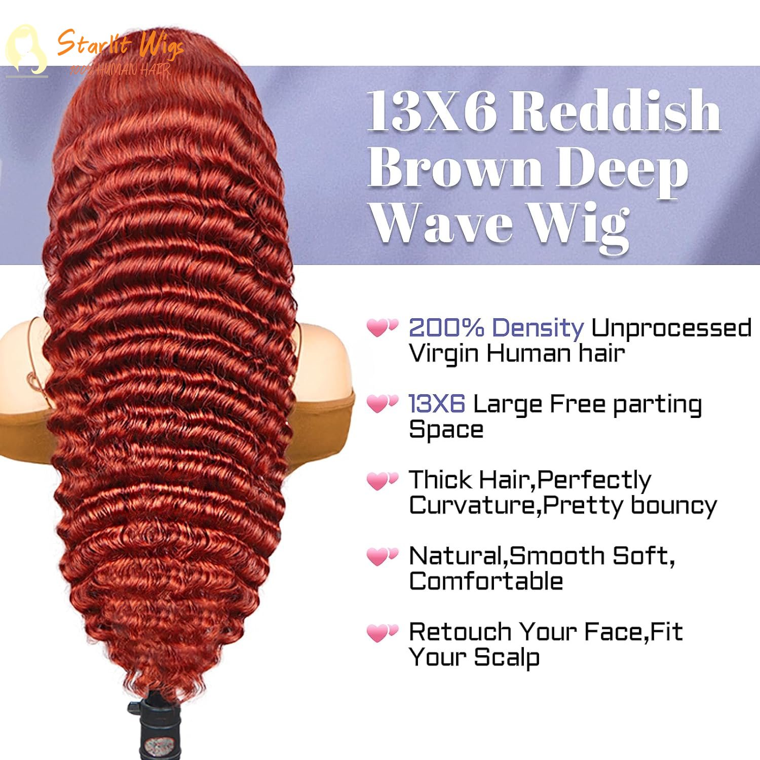 99J Burgundy Deep Wave Human Hair 13x4 180% Density Transparent Lace Frontal Wigs Curly Wigs Red Curly Wigs