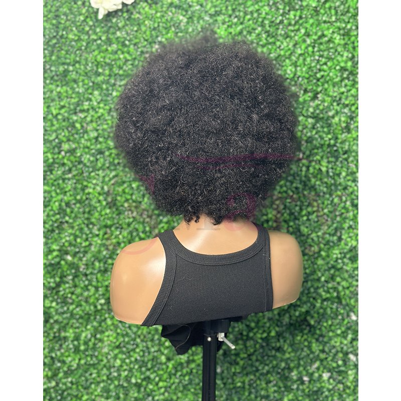 Wholesale 100% Raw Vietnamese Hair Short Machine Made Wig Afro Curly Wig Natural Color Virgin Human Hair Wigs For Black Women