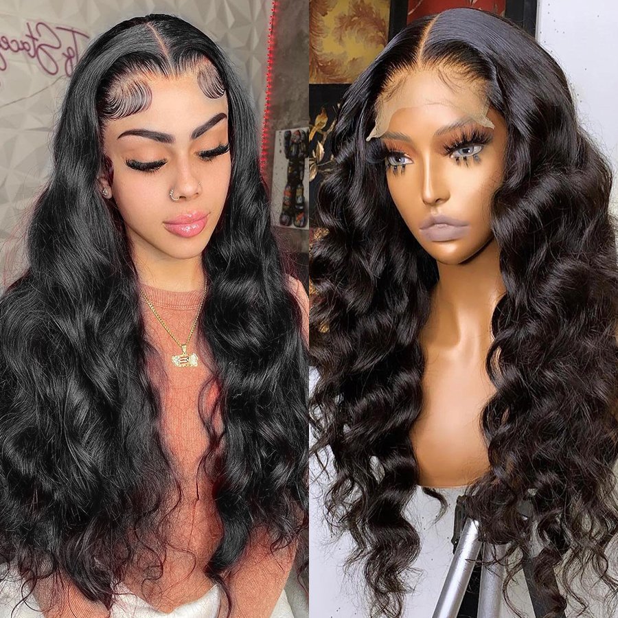 XBL unprocessed 100% real human hair wigs US warehouse natural virgin Indian 13 by 6 hd frontal wigs for black women human hair