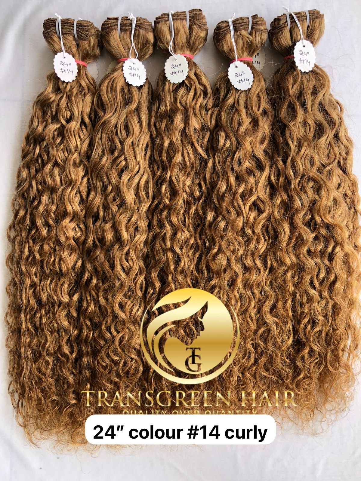 100% Premium Quality Cambodian Mink Indian Temple Virgin 24'' Colour #14 Curly Coloured Bundles Extensions Single Donor Supplier