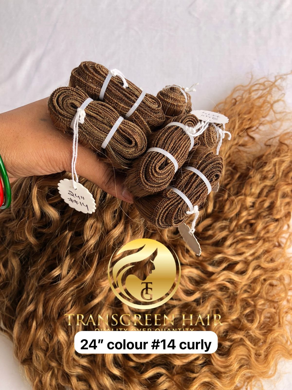 100% Premium Quality Cambodian Mink Indian Temple Virgin 24'' Colour #14 Curly Coloured Bundles Extensions Single Donor Supplier