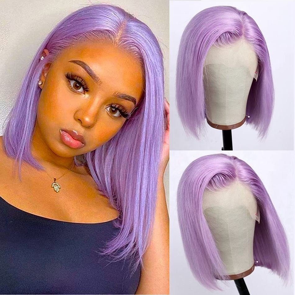 Wholesale Colored Short Bob Wig Brazilian Hair Lace Front Full Lace Human Hair Wigs for Women Hd Wig Transparent Small 8-14inch