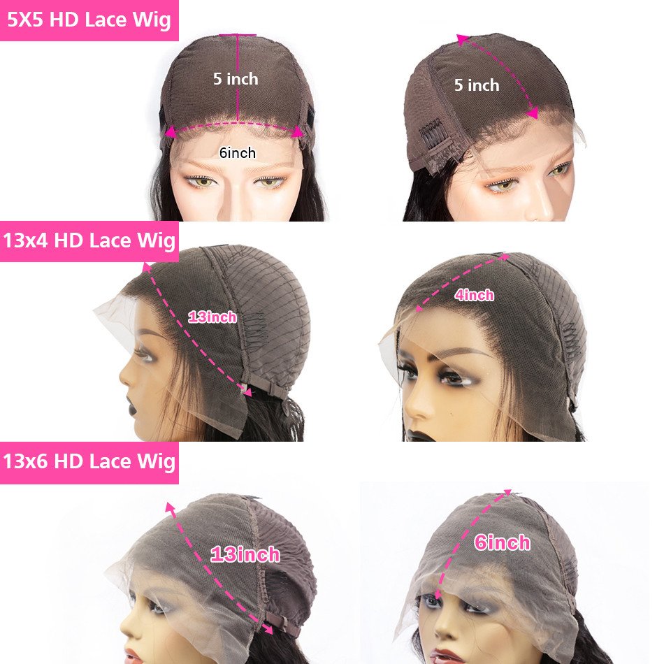Wholesale 36 38 inch100% India double drawn raw virgin human hair HD lace closure frontal straight brazilian human hair wigs