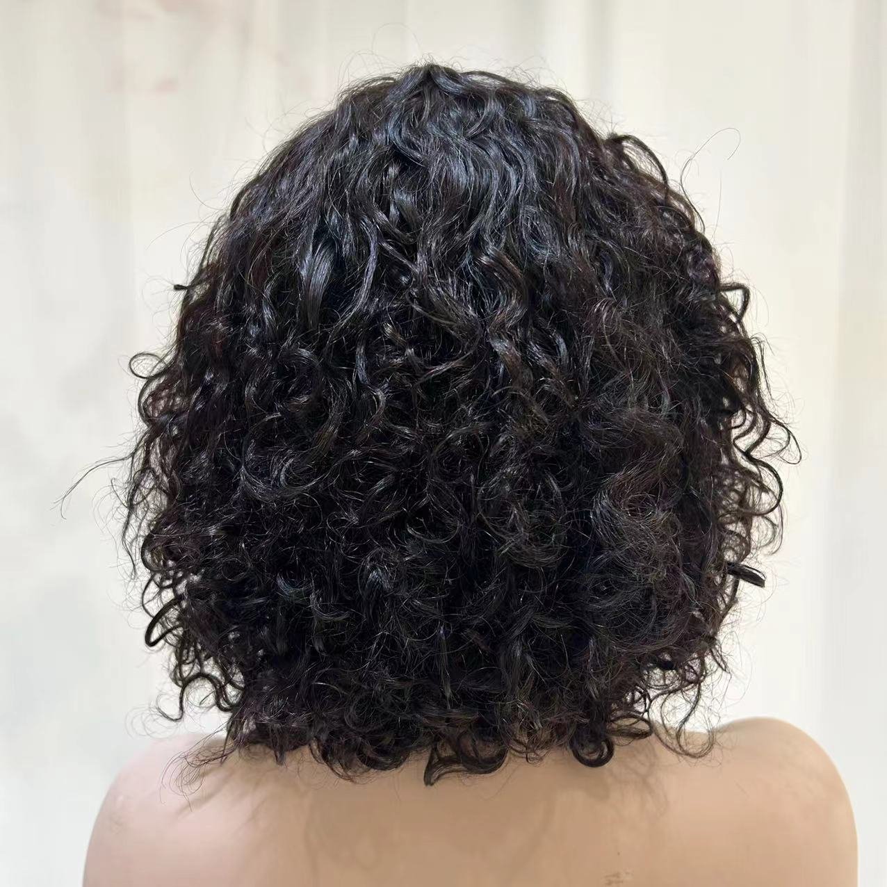 Ghrehair natural Short Wigs Human Hair machine weft made water Curly Bob Wigs perruques naturel cheveux humain high density