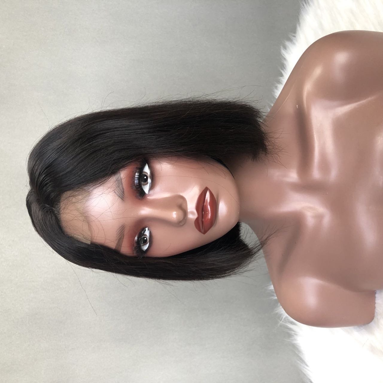 Hot selling Top Beauty Raw Virgin Brazilian Bob Wig Piano Black Color Human Hair Short Straight Wigs For African American