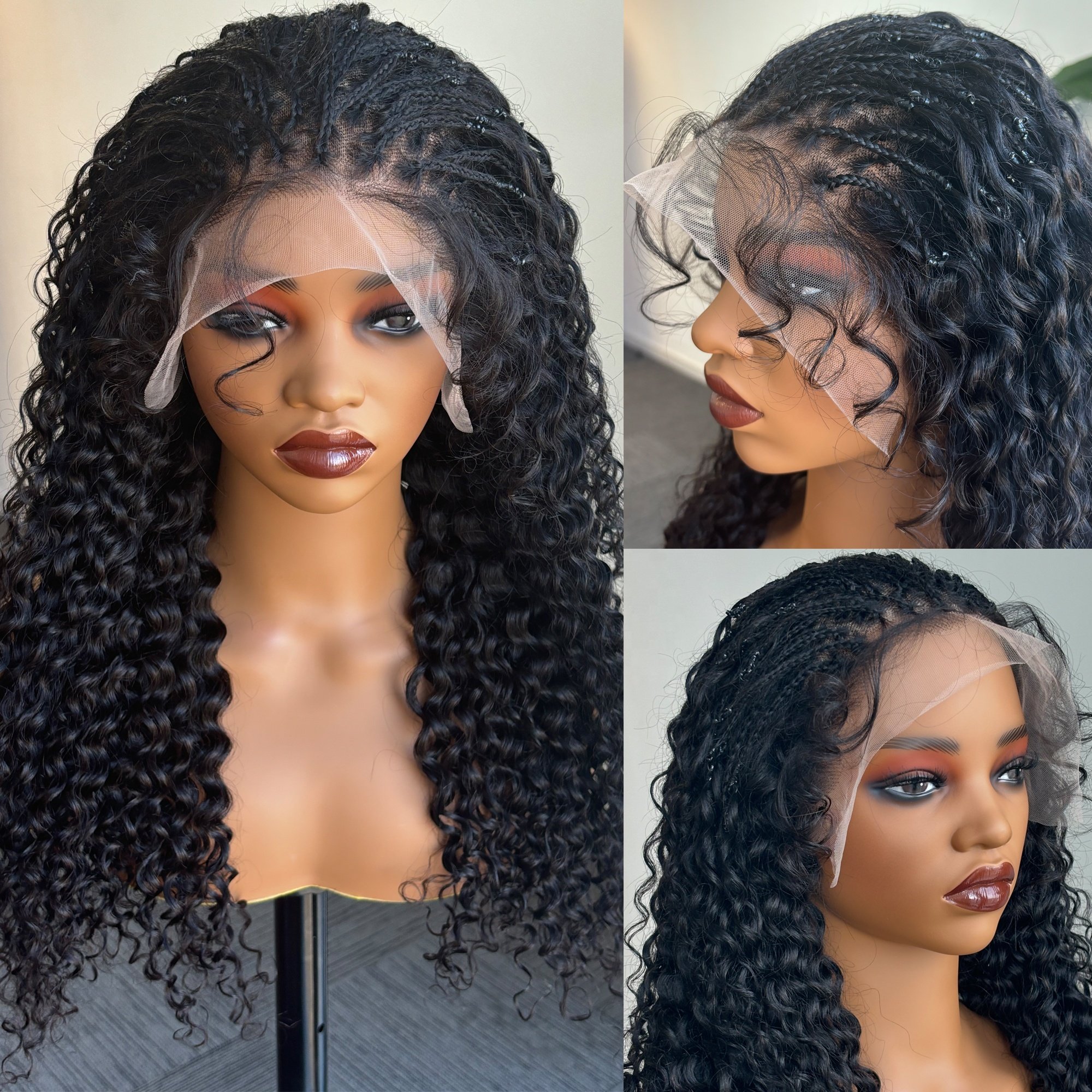 Long Water Curly Closure Frontal Wig Deep Wave Raw Virgin Indian Cuticle Aligned 13x4 Lace Front Human Hair Wigs