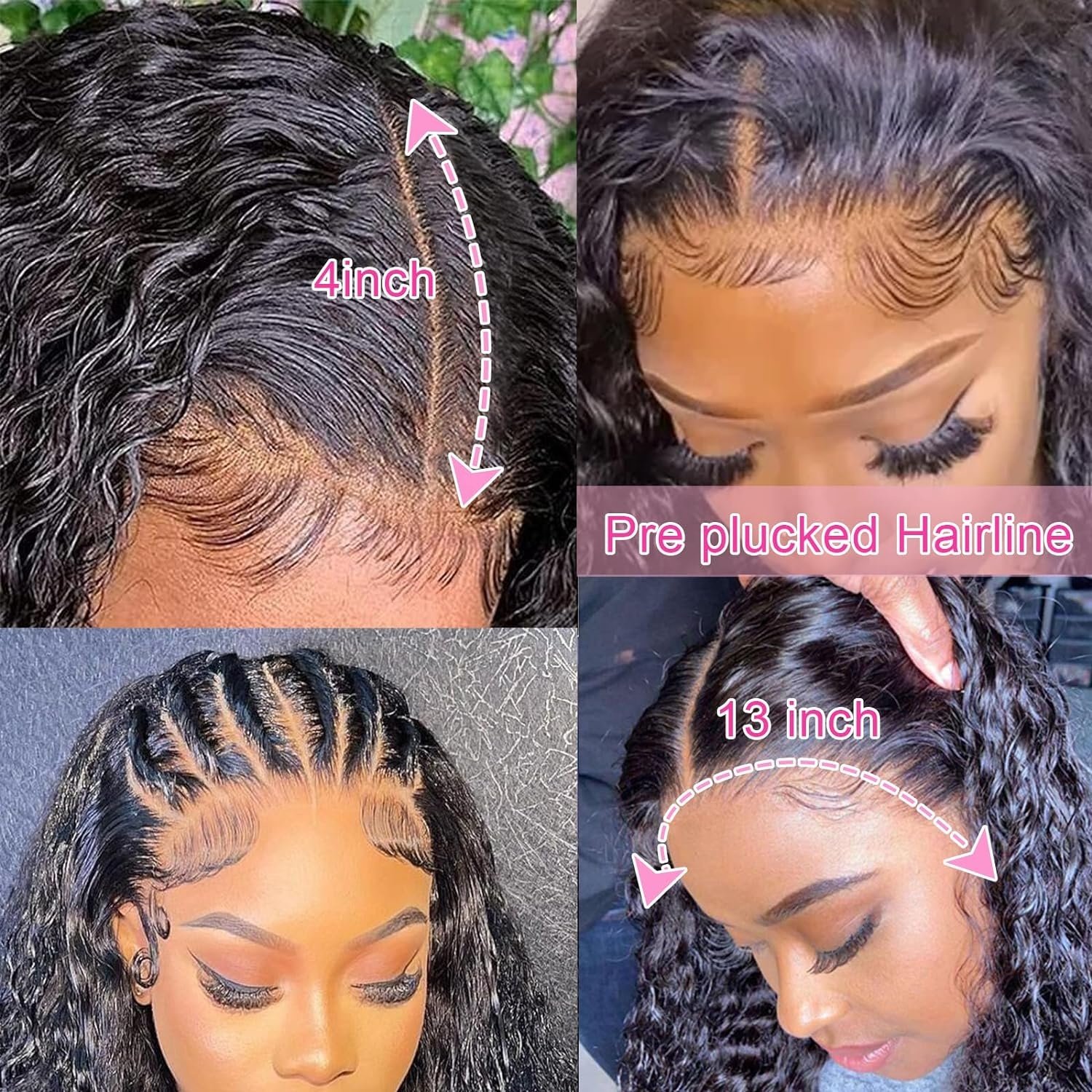 Long Water Curly Closure Frontal Wig Deep Wave Raw Virgin Indian Cuticle Aligned 13x4 Lace Front Human Hair Wigs