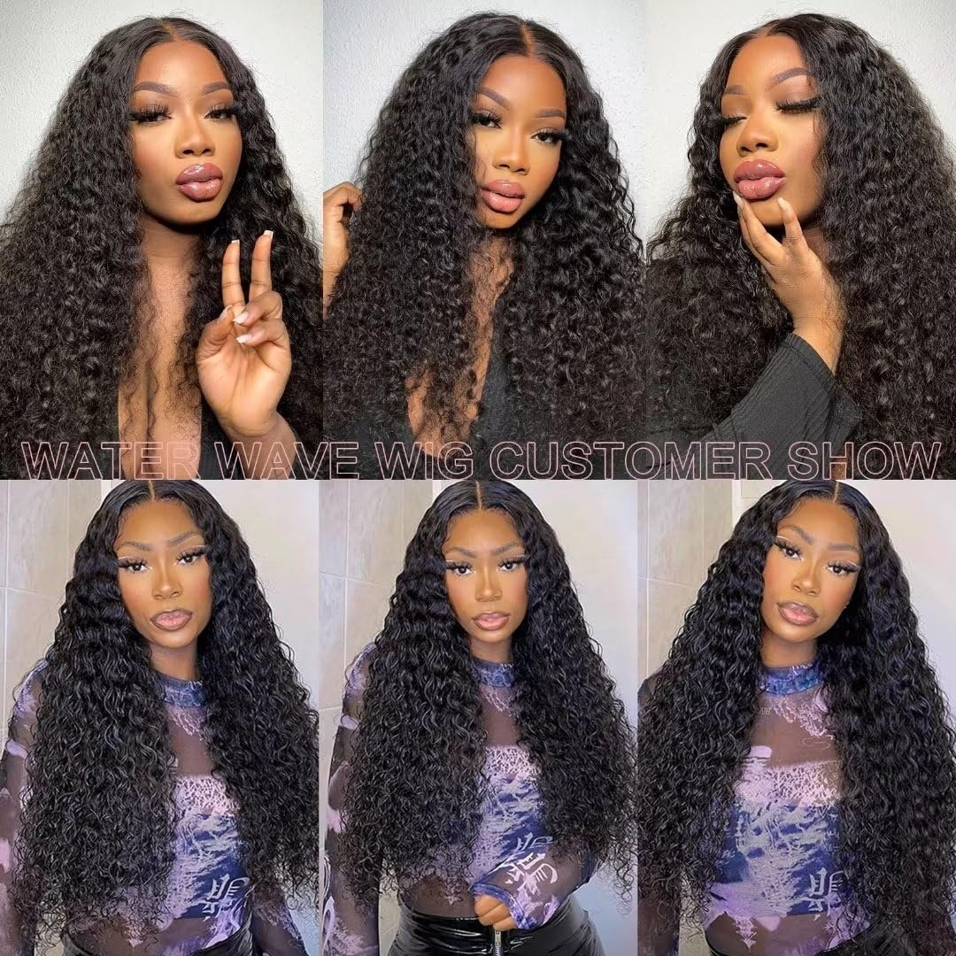 Long Water Curly Closure Frontal Wig Deep Wave Raw Virgin Indian Cuticle Aligned 13x4 Lace Front Human Hair Wigs