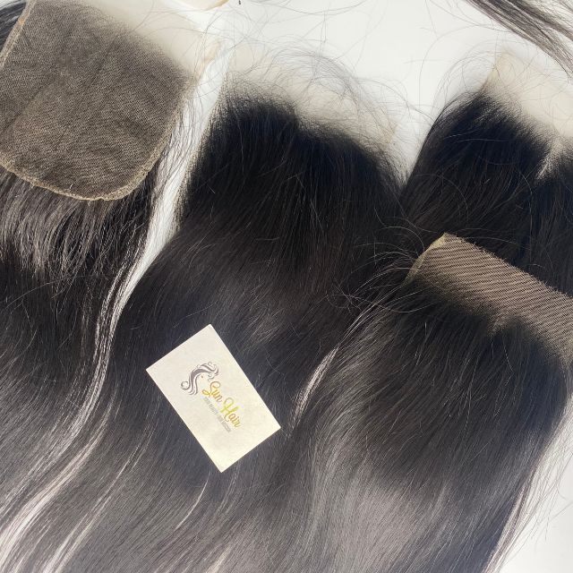 Vietnamese Human Hair Bundles With Lace Closure Virgin Cuticle Aligned Hair Extensions Human Hair Products
