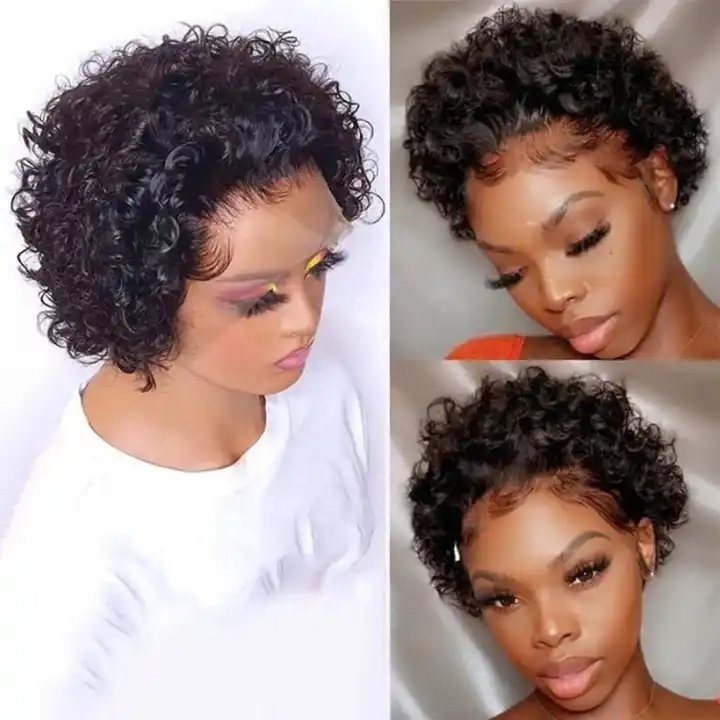 Pixie Cut Short Lace Wig,180% Glueless Short Curly Lace Bob Wigs Pixie Cut,Perruque Pixie Curls Short Human Hair Wigs
